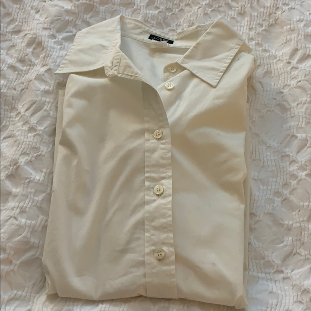 Jcrew 3/4 sleeve white button down